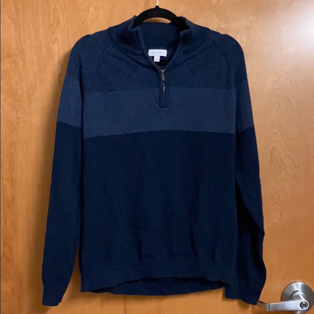 Men’s Calvin Klein Blue Quarter Zip Sweater